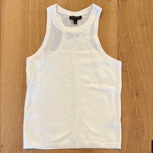 Banana Republic Factory White Mesh Tank Top